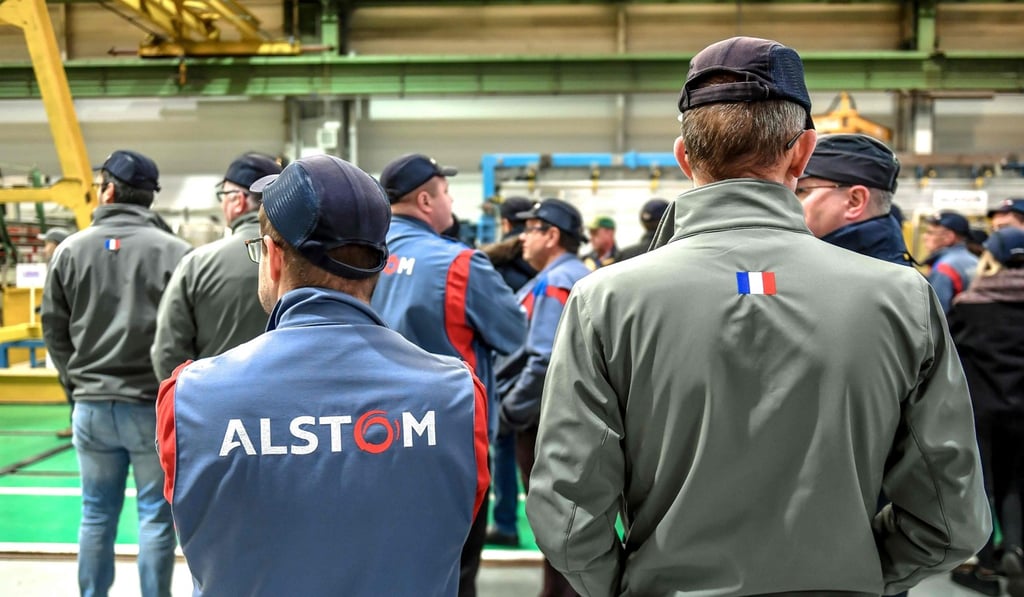 Alstom staff gather at a production site on February 19 in northern France. The EU competition authority has blocked a proposed merger between Alstom and Germany’s Siemens. Photo: AFP