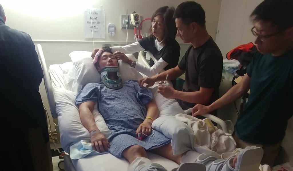 Jesher Yau rests in hospital in Kansas City.