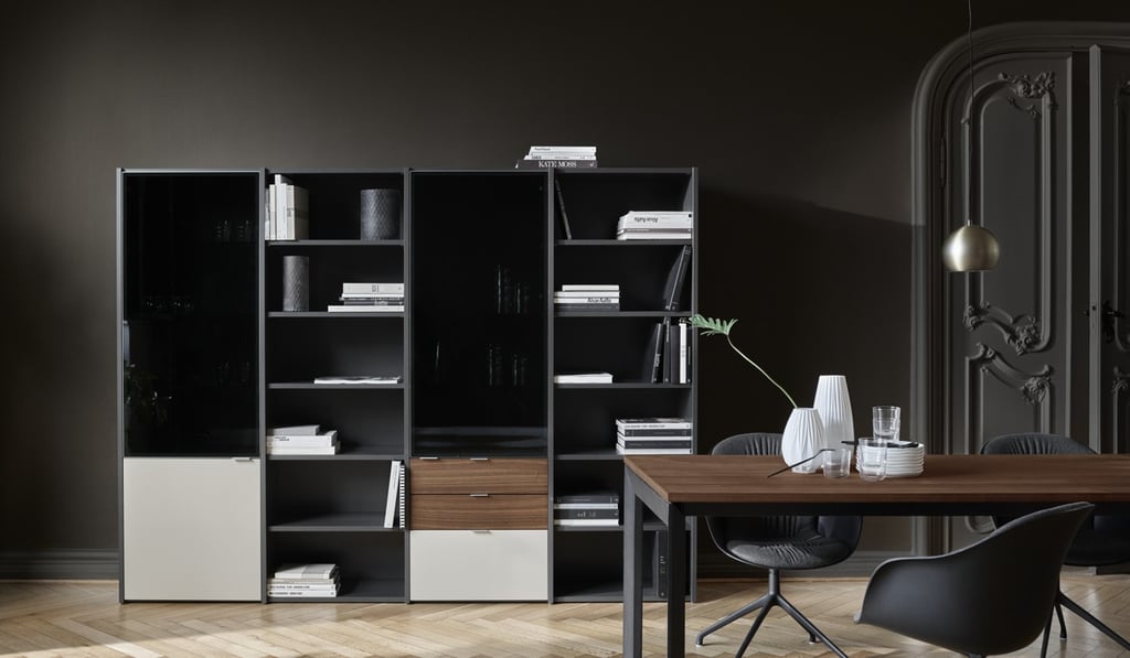 The Bo Concept Copenhagen wall system is perfect for storage. Photo: Bo Concept