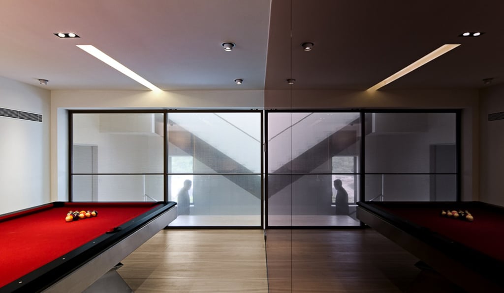 This snooker table can also be a dining table – a great way to save space. Photo: Jason Caroline Design