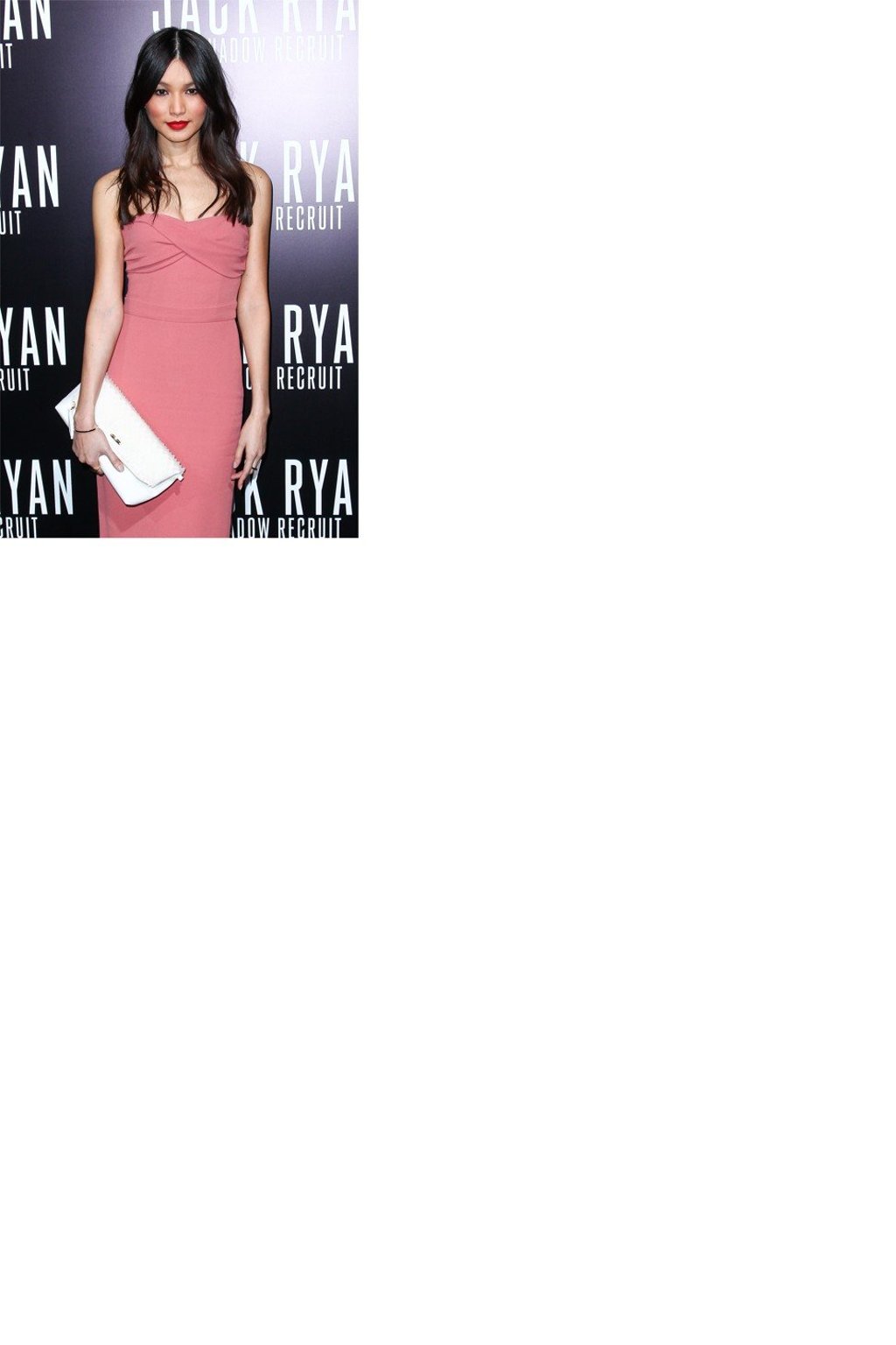 Gemma Chan at the 2014 Hollywood premiere of Kenneth Branagh’s film ‘Jack Ryan: Shadow Recruit’, which saw her in a supporting role opposite Chris Pine and Keira Knightley.