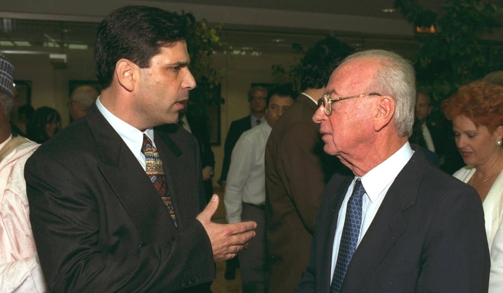 Former energy minister Gonen Segev with late Israeli prime minister Yitzhak Rabin. Photo: Reuters