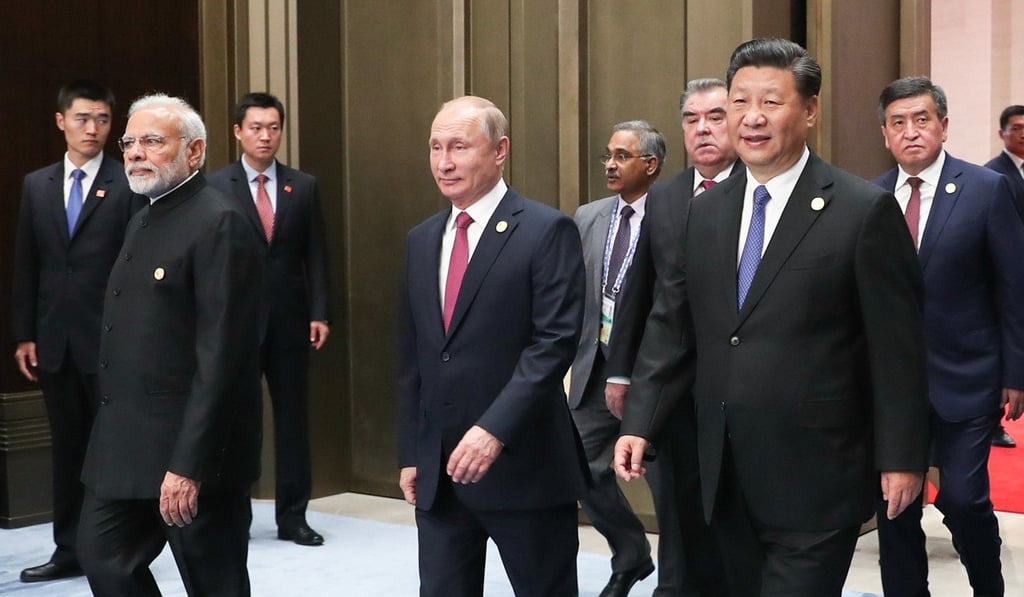 Indian Prime Minister Narendra Modi, Russian President Vladimir Putin and Chinese President Xi Jinping. Photo: Xinhua