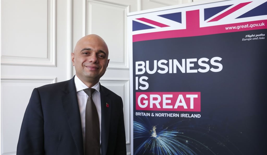 Sajid Javid at the American Club in Hong Kong in November 2017. Photo: SCMP