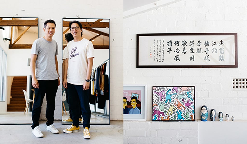 Twin brothers and fashion retailers Brian (left) and Vincent Wu, who were born in Hong Kong and settled with their parents in Sydney. Photo: Rachel Kara