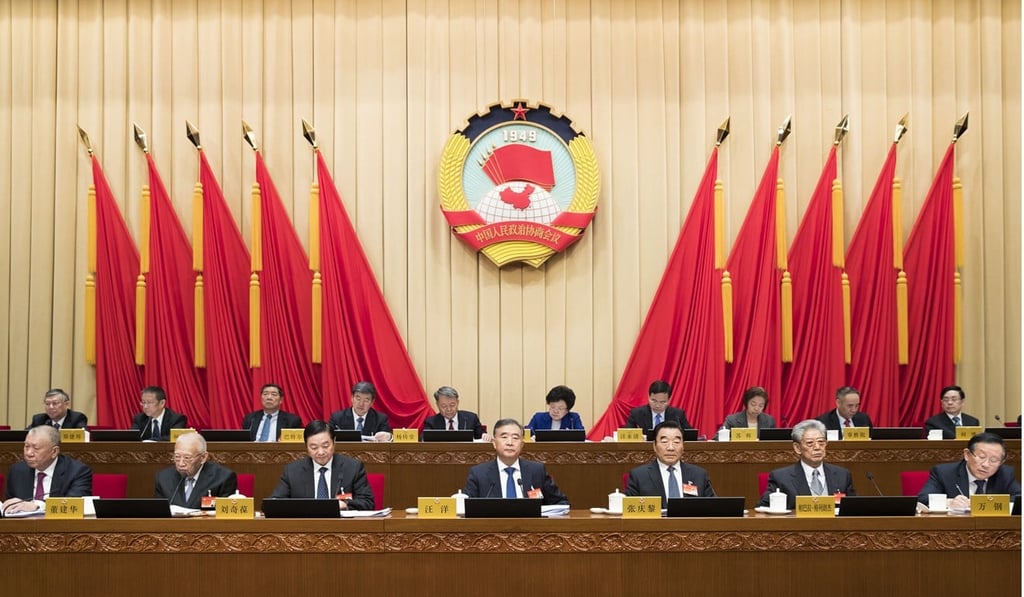 Wang Yang (front, centre) became chairman of the top advisory body last year. Photo: Xinhua Wang Yang (front, centre) became chairman of the top advisory body last year. Photo: Xinhua