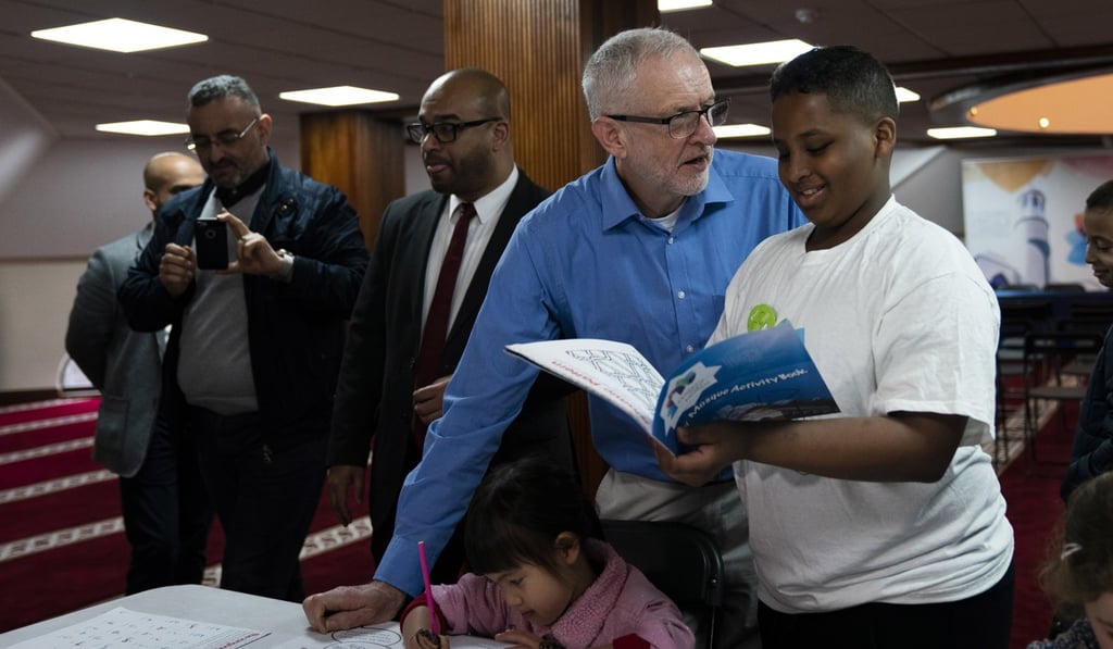 Corbyn at Finsbury Park Mosque on March 3, 2019. Photo: EPA