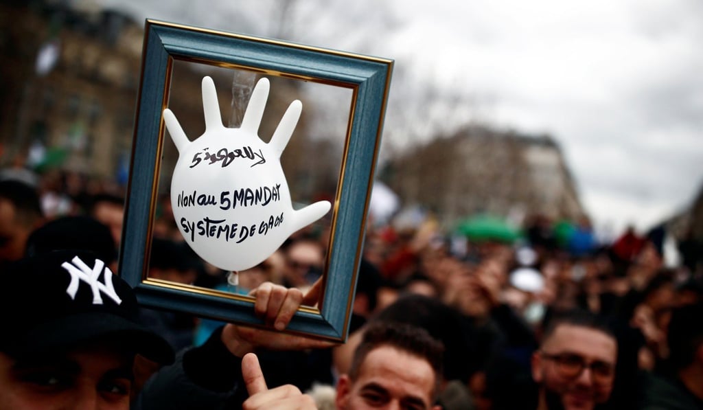 Demonstrators gather near the Monument to the Republic during a protest against Algerian President Abdelaziz Bouteflika. Photo: Reuters