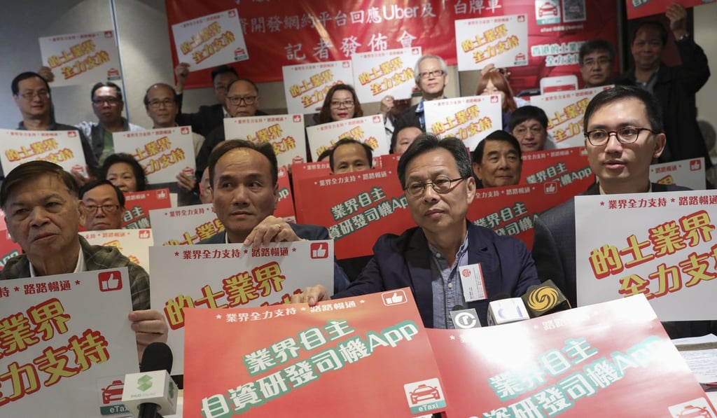 The Hong Kong Taxi Council announces the new eTaxi app. Photo: Dickson Lee