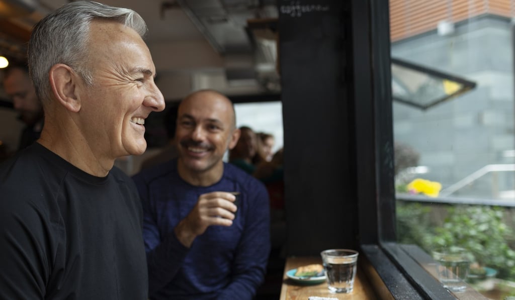 Bruce Ryde (left) and his Australian partner, Thomas Milazzo, who return to Sydney at least twice a year. Photo: Viola Gaskell