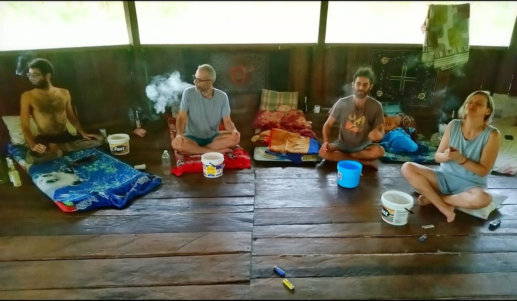 An ayahuasca ceremony at an undisclosed location.