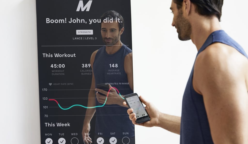 Mirror’s display allows instructors to provide real-time instruction – and even personal shout-outs.
