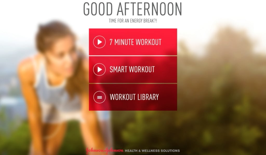 The J&J Official 7 Minute Workout app, which is free, consists of 72 exercises of high-intensity interval training.