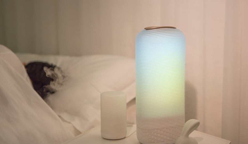 The Auri lamp promotes self-care with its soothing lights and sounds.