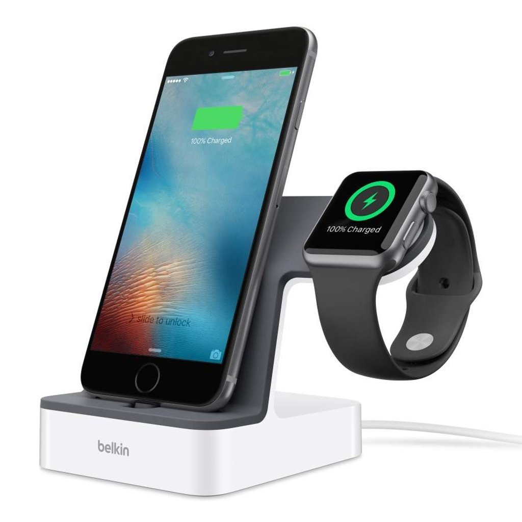 One of Belkin's iPhone docks also charges the Apple Watch. (Source: Belkin) One of Belkin's iPhone docks also charges the Apple Watch. (Source: Belkin)