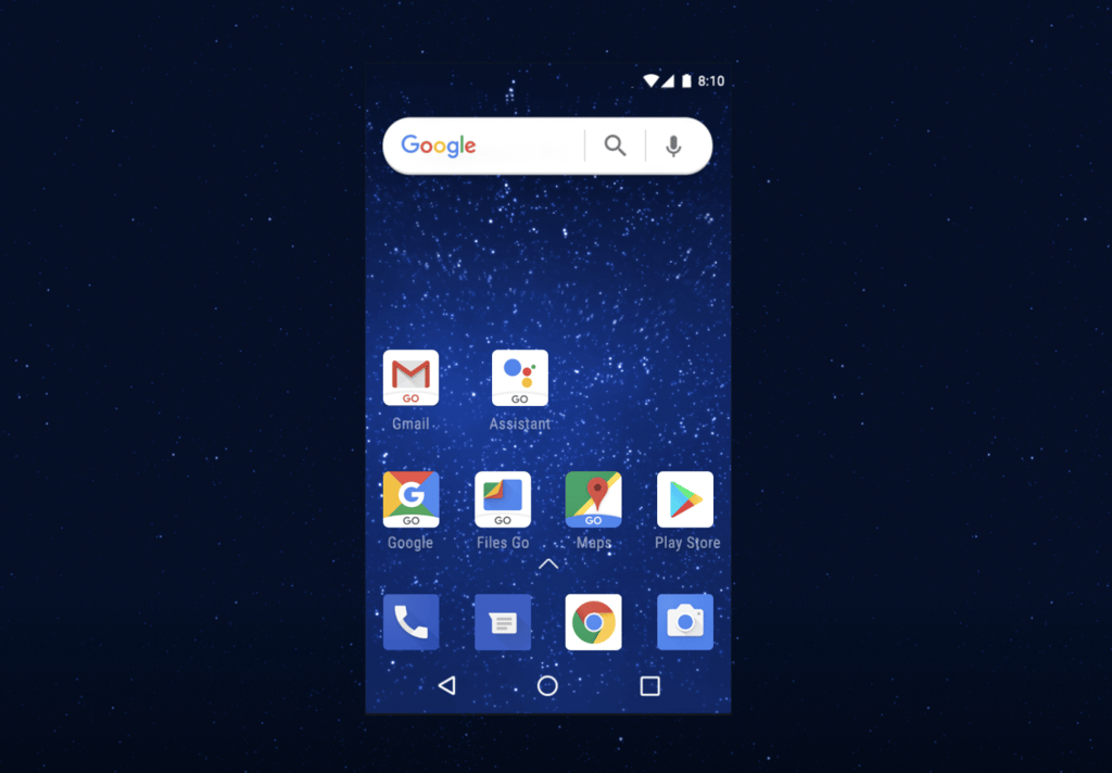 A screenshot of Google's Android Go operating system. (Picture: Google) A screenshot of Google's Android Go operating system. (Picture: Google)