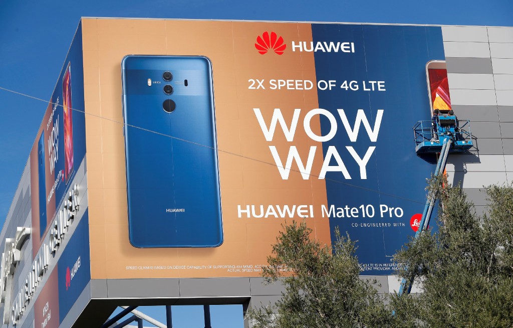 A Huawei ad in Las Vegas, Nevada on January 5, 2018. (Picture: Reuters) A Huawei ad in Las Vegas, Nevada on January 5, 2018. (Picture: Reuters)