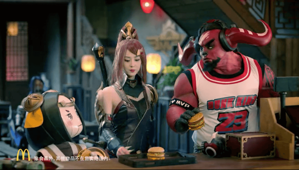 Honor of Kings characters Luban 7, Mulan, and Bull Devil as seen in a McDonald’s commercial. (Picture: McDonald’s) Honor of Kings characters Luban 7, Mulan, and Bull Devil as seen in a McDonald’s commercial. (Picture: McDonald’s)