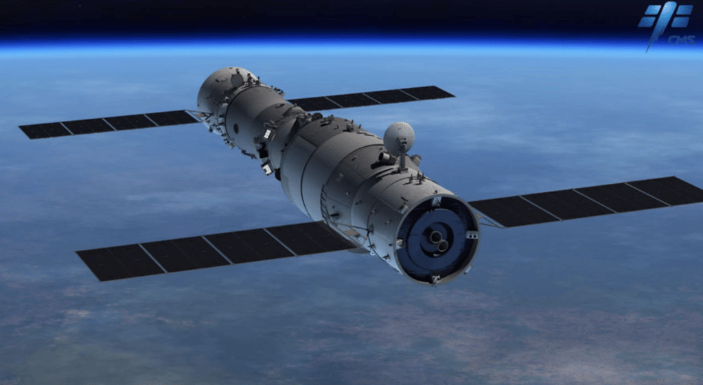 An artist's impression of the Tiangong-2 space station docked with the Shenzhou spacecraft. (Picture: China Manned Space Engineering Office) An artist's impression of the Tiangong-2 space station docked with the Shenzhou spacecraft. (Picture: China Manned Space Engineering Office)