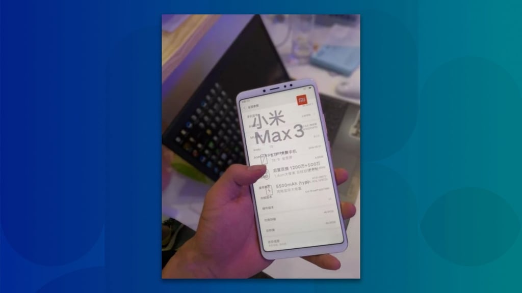 A photo claiming to show the Mi Max 3 show the phone’s specifications. (Picture: GizmoChina) A photo claiming to show the Mi Max 3 show the phone’s specifications. (Picture: GizmoChina)