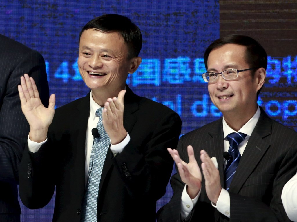 Jack Ma (left) with Daniel Zhang at the New York Stock Exchange on November 11, 2015. (Picture: Reuters) Jack Ma (left) with Daniel Zhang at the New York Stock Exchange on November 11, 2015. (Picture: Reuters)