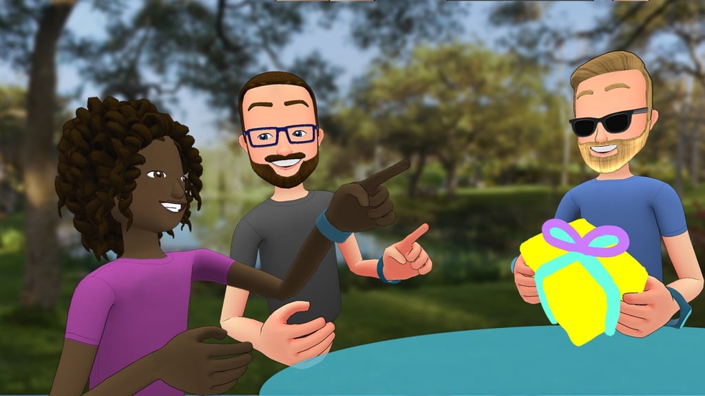 Facebook’s VR chat room, Spaces. (Picture: Facebook) Facebook’s VR chat room, Spaces. (Picture: Facebook)