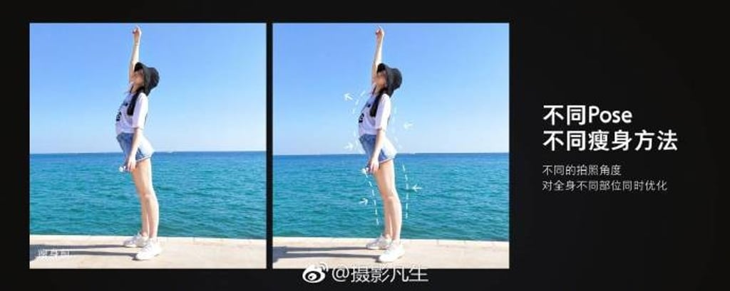 The actress’ vacation photos were used to showcase Xiaomi Mi 9’s new Smart Slimming feature. (Picture: Weibo) The actress’ vacation photos were used to showcase Xiaomi Mi 9’s new Smart Slimming feature. (Picture: Weibo)