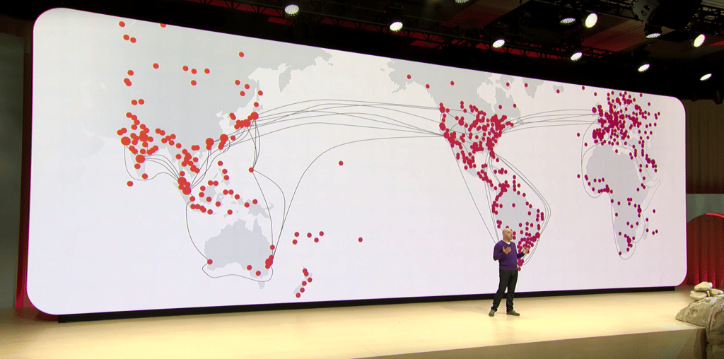 Google showed off its huge datacenter infrastructure around the world when it introduced Stadia. But do you see any of them in mainland China? (Picture: Google)