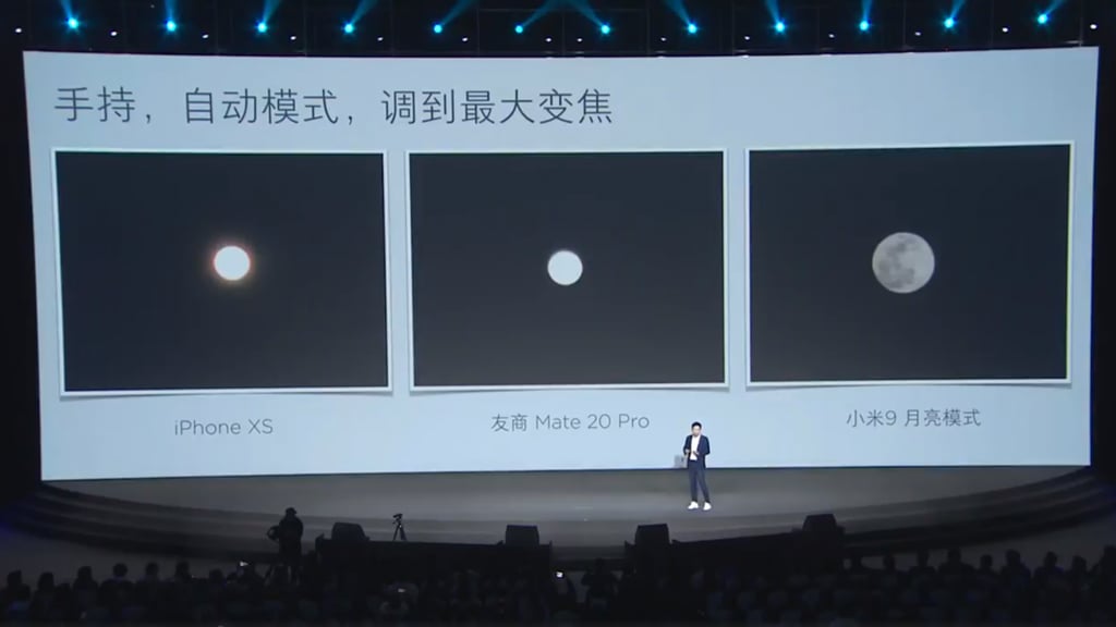 Xiaomi showed off its own Moon shots during the launch of the Mi 9 in February. (Picture: Xiaomi)