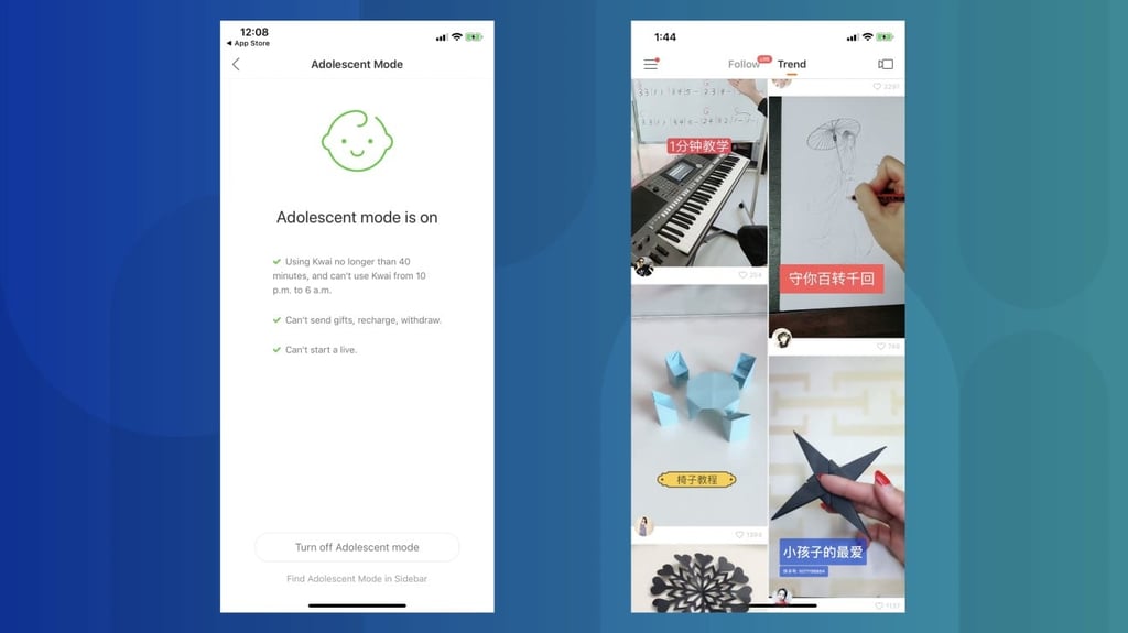 The “Trend” feed on Kuaishou’s teenager mode is now mostly made of handcraft tutorials and educational videos. (Picture: Kuaishou) The “Trend” feed on Kuaishou’s teenager mode is now mostly made of handcraft tutorials and educational videos. (Picture: Kuaishou)