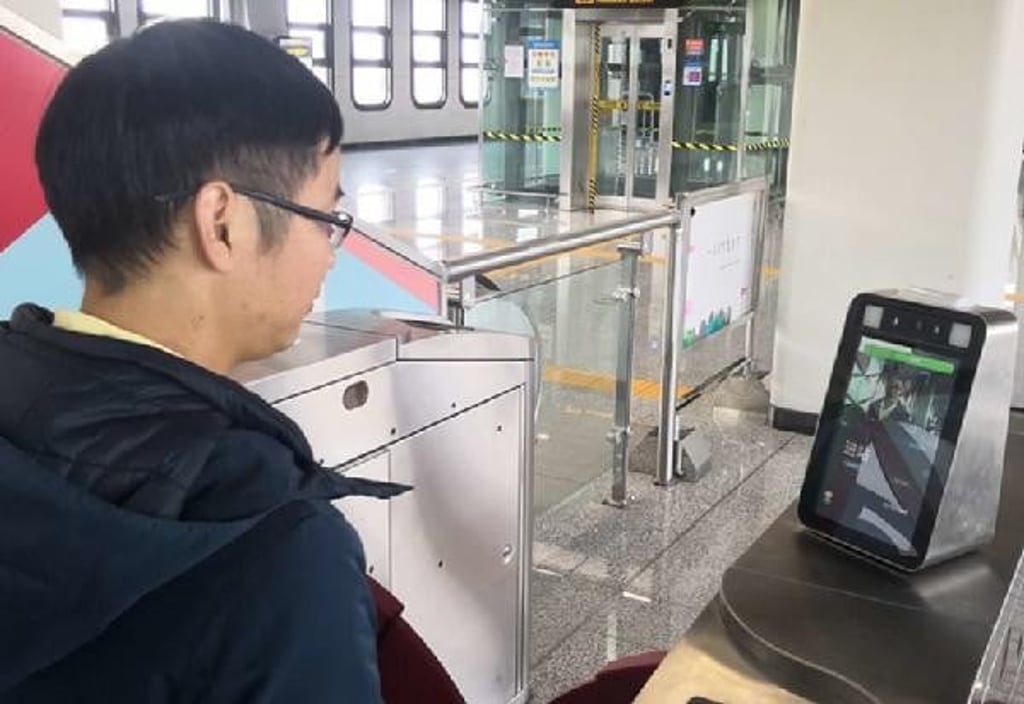 This is said to be the first 3D facial recognition system used in a Chinese subway. (Picture: Southcn.com) This is said to be the first 3D facial recognition system used in a Chinese subway. (Picture: Southcn.com)