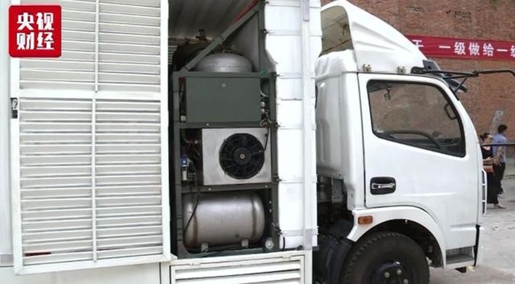 State-owned media CCTV said that Youngman’s Pang Qingnian repeatedly avoided giving technical details about the car, saying it involved trade secrets. (Picture: CCTV)