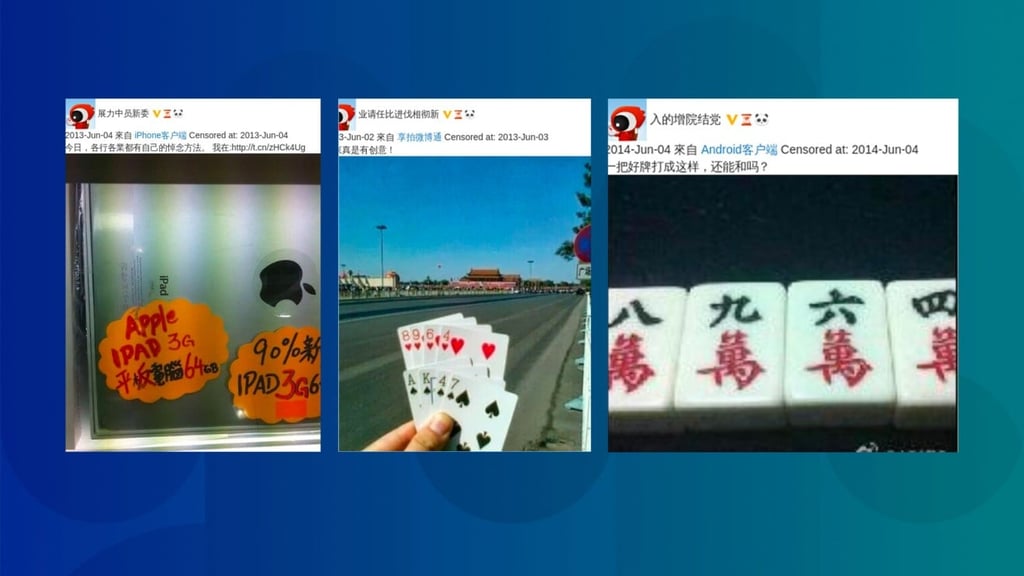 A set of Mahjong tiles or even an iPad with 64GB of storage can hold a secret message. (Pictures: Weiboscope)
