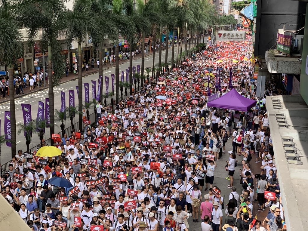 A peaceful protest lasted for nearly 10 hours, but it ended with a violent clash between police and protesters. (Picture: Thomas Leung/Abacus)