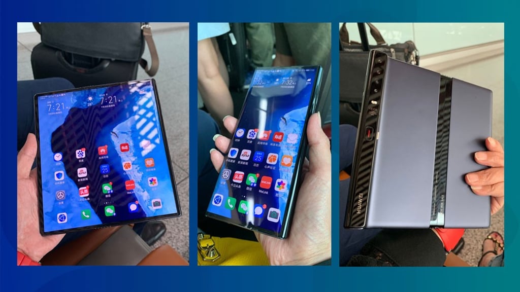 A look at the Mate X, which looks like it fits in the hand pretty well once it’s folded up. (Picture: 李瀛寰 via Weibo)