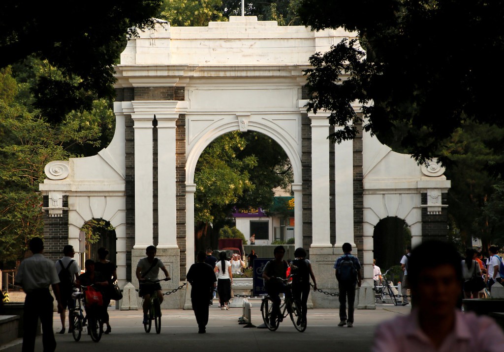 Beijing's Tsinghua University, one of China's two two universities, started using facial recognition for new students this year. (Picture: Thomas Peter/Reuters) Beijing's Tsinghua University, one of China's two two universities, started using facial recognition for new students this year. (Picture: Thomas Peter/Reuters)