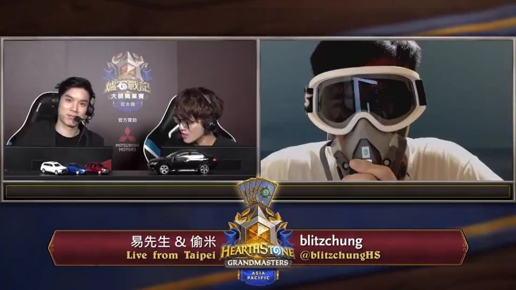 Blitzchung wore a gas mask during the interview, commonly worn by Hong Kong protesters. (Picture: Twitter) Blitzchung wore a gas mask during the interview, commonly worn by Hong Kong protesters. (Picture: Twitter)