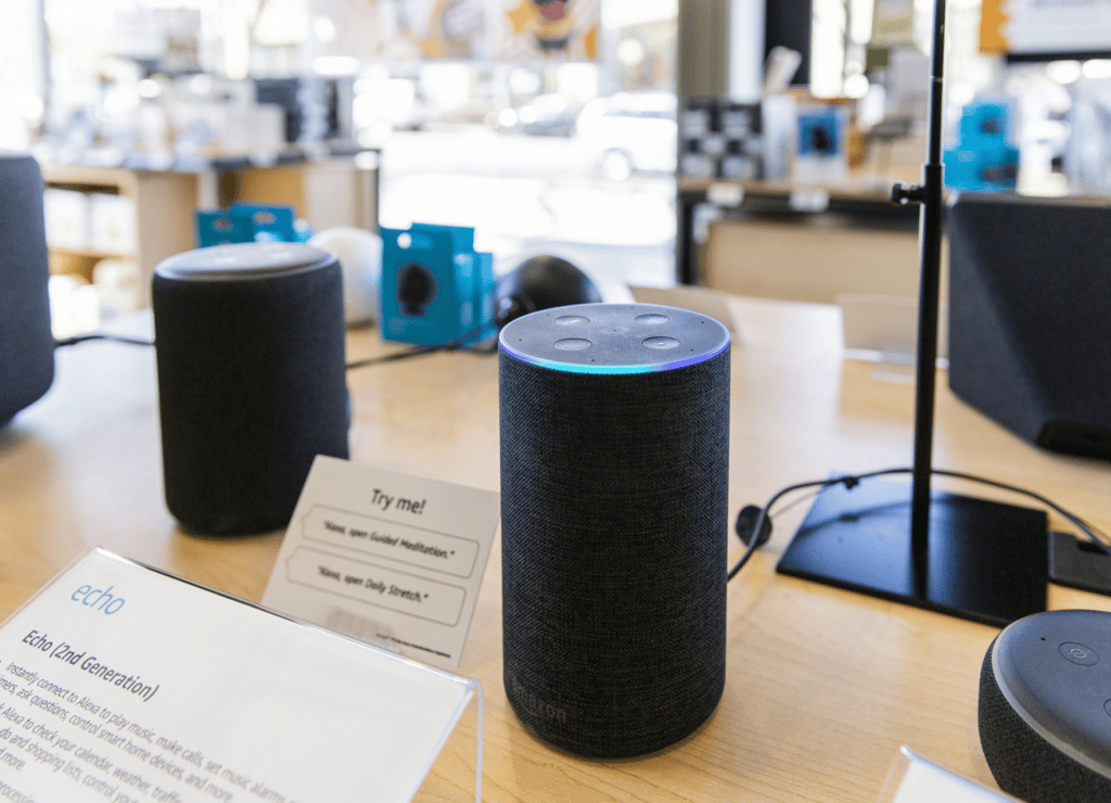 An Echo smart speaker sits on display inside an Amazon 4-star store in Berkeley, California. (Picture: Cayce Clifford/Bloomberg) An Echo smart speaker sits on display inside an Amazon 4-star store in Berkeley, California. (Picture: Cayce Clifford/Bloomberg)