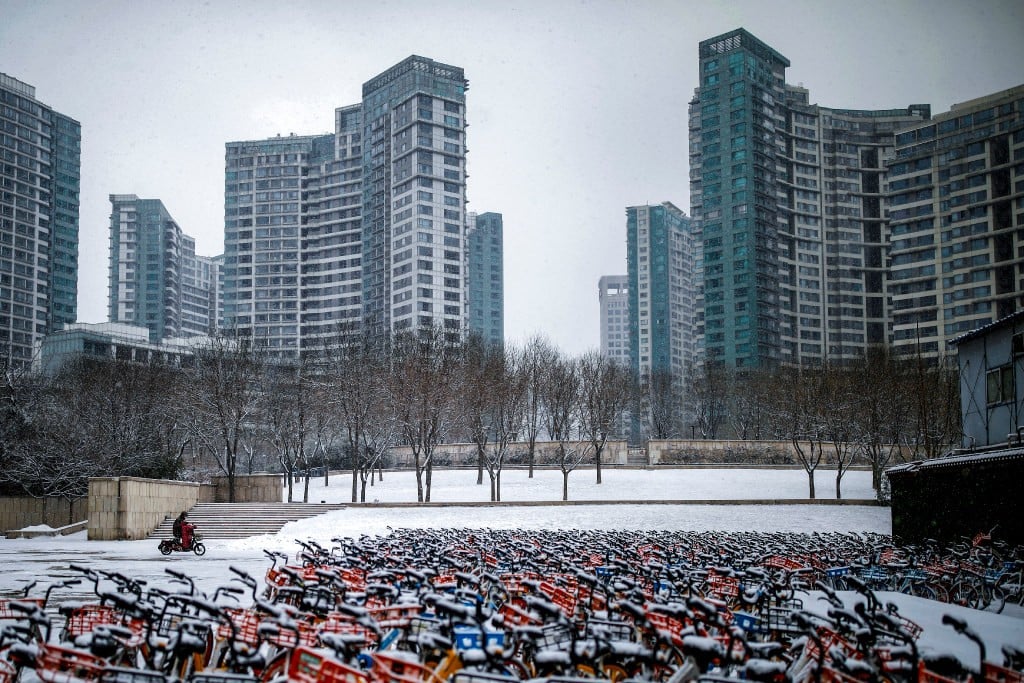 Shared bikes seen in Beijing on February 5, when the coronavirus continued to spread rapidly through China. (Picture: Reuters) Shared bikes seen in Beijing on February 5, when the coronavirus continued to spread rapidly through China. (Picture: Reuters)