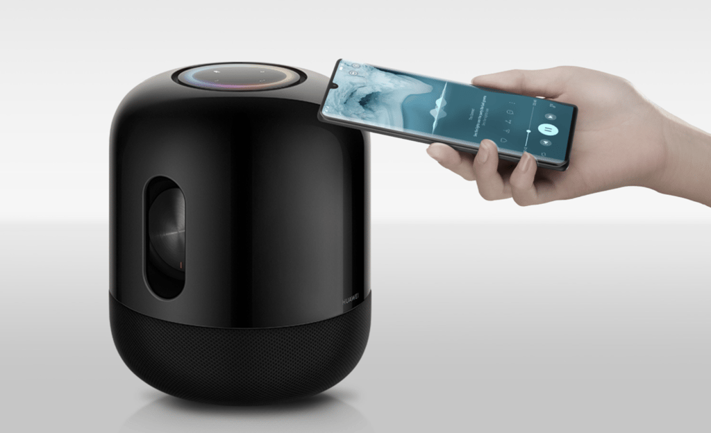 The Sound X is a round speaker with colorful lights on top… a little like the HomePod from Apple. Probably just a coincidence. (Picture: Huawei) The Sound X is a round speaker with colorful lights on top… a little like the HomePod from Apple. Probably just a coincidence. (Picture: Huawei)