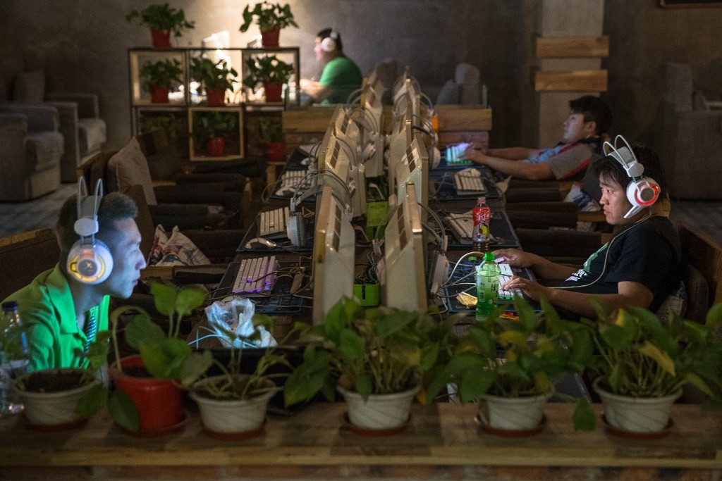 Customers at an internet cafe in Beijing on May 31, 2017. (Picture: Roman Pilipey/EPA) Customers at an internet cafe in Beijing on May 31, 2017. (Picture: Roman Pilipey/EPA)