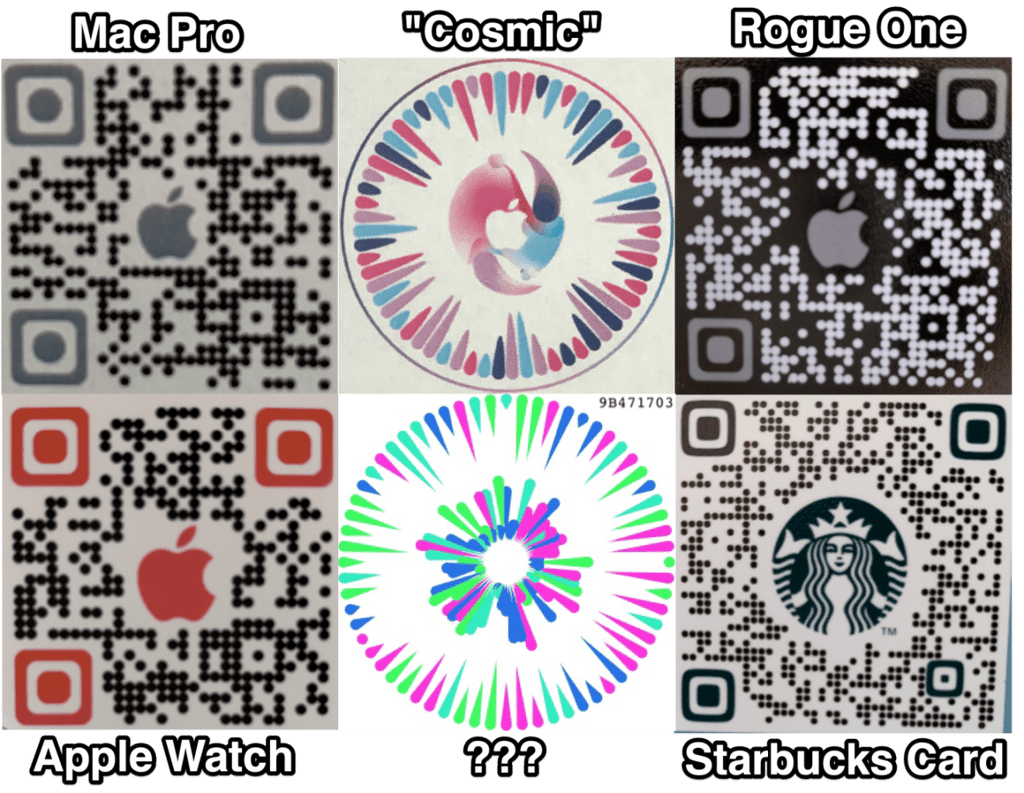 Leaked QR codes that are allegedly part of Apple’s new AR app are currently codenamed Gobi. (Picture: Josh Constine) Leaked QR codes that are allegedly part of Apple’s new AR app are currently codenamed Gobi. (Picture: Josh Constine)