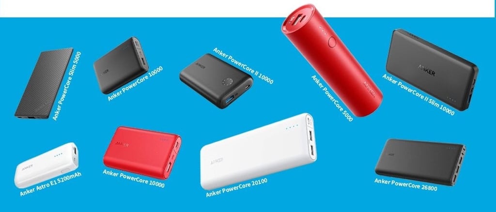 Some of Anker's best-selling portable chargers. (Picture: Anker Japan) Some of Anker's best-selling portable chargers. (Picture: Anker Japan)