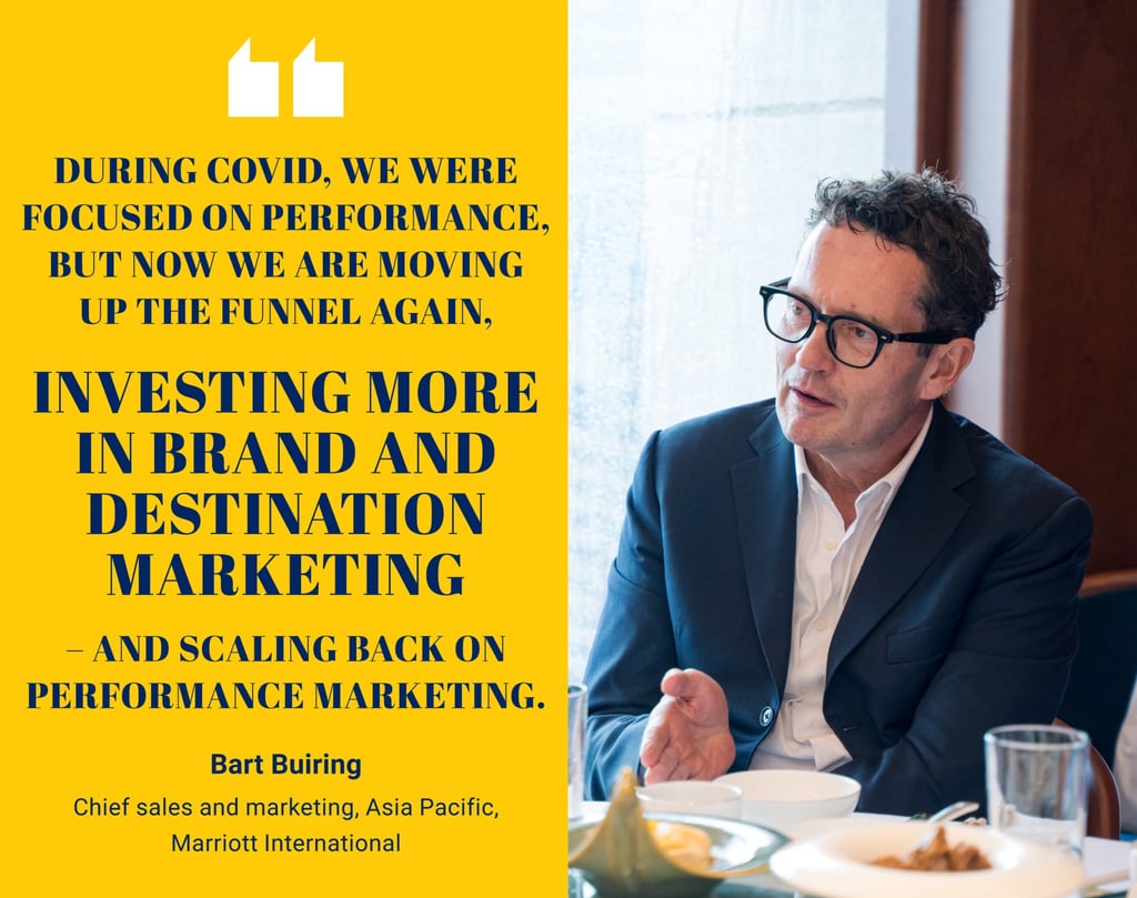 Bart Buiring, chief sales and marketing, Asia Pacific, Marriott International at SCMP Advertising+ CMO luncheon in Hong Kong.