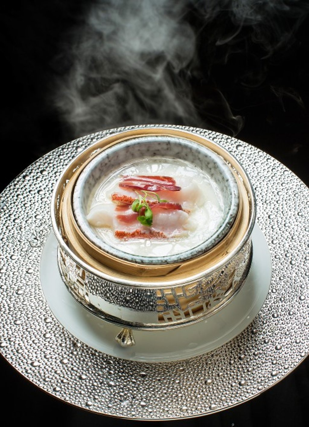 Steamed Garoupa Fillet on Egg White Custard with Chinese Aged “Hua Diao” Wine Sauce