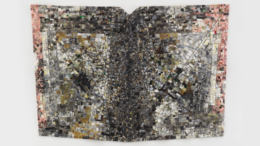 Jack Whitten, “Mask II: For Ronald Brown, Acrylic on canvas, 1996
