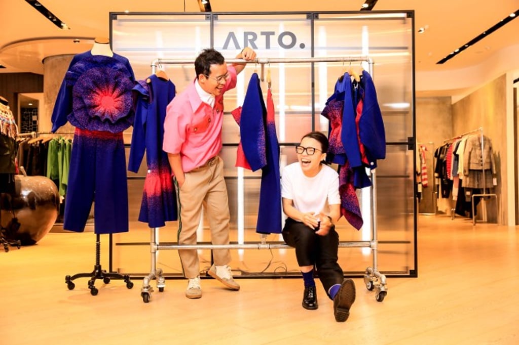JOYCE’s Head of Merchandising and the judge for the YDC’s “New Talent Award”, Michael Mok (left), has mentored Arto (right) throughout the development of the capsule collection.