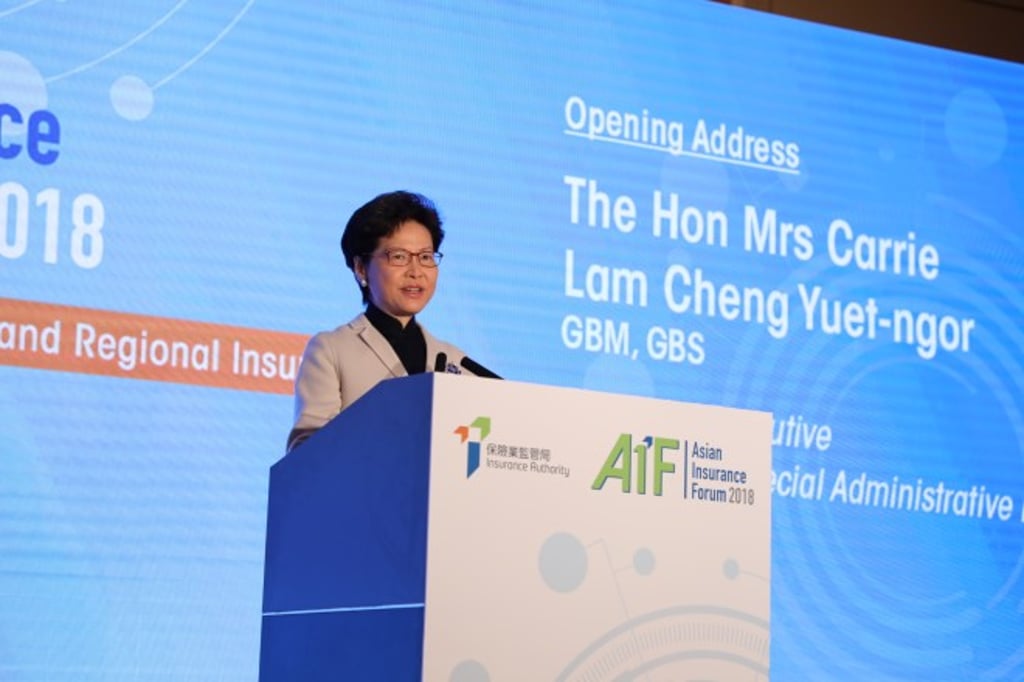 Mrs Carrie Lam, Chief Executive of the Hong Kong Special Administrative Region, speaks highly of the accomplishments of the young regulator