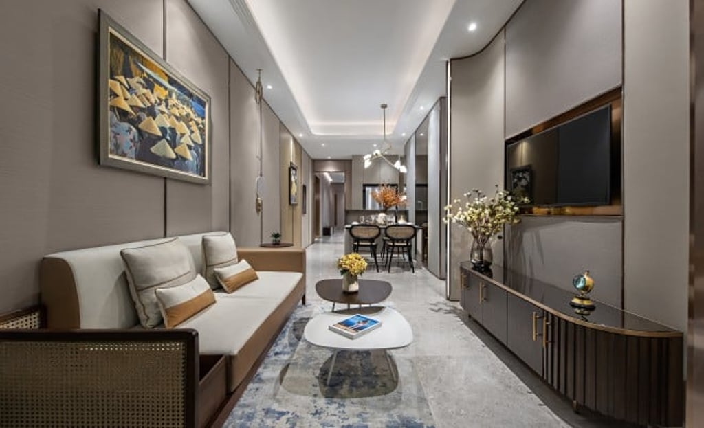 Living room of two-bedroom show suite