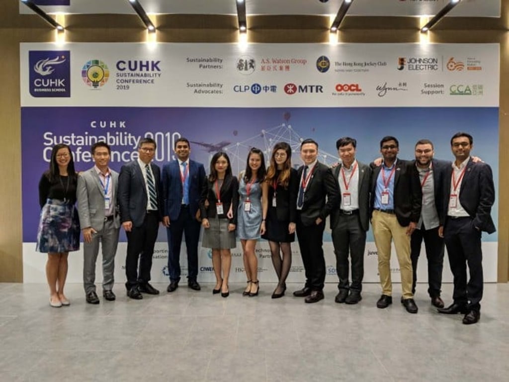 From Left: Hetti Cheung, Director of Student Experience, Dr Seen-Meng Chew, Associate Director of MBA Programmes, and Professor Kalok Chan, Dean of CUHK Business School with the 2019 Sustainability Committee. From Left: Hetti Cheung, Director of Student Experience, Dr Seen-Meng Chew, Associate Director of MBA Programmes, and Professor Kalok Chan, Dean of CUHK Business School with the 2019 Sustainability Committee.